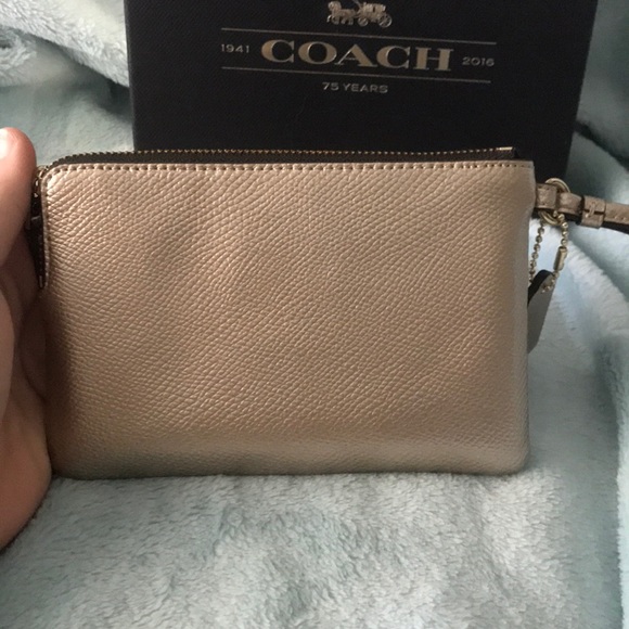 Gold COACH wristlet - Picture 2 of 4
